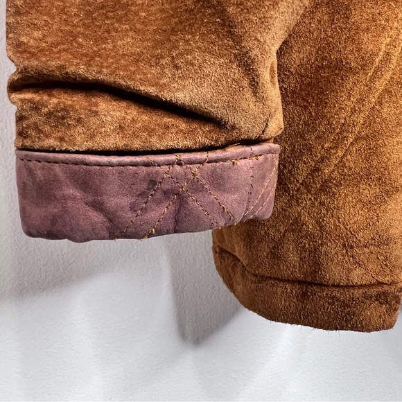L.L. Bean 90's Vintage Suede Leather Button Front Pocket Barn Coat Size M - Picture 12 of 17